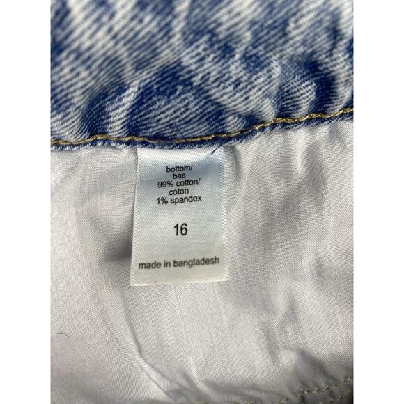 Maurices M Jeans Skirt Womens 16 Acid Wash Slit in Front Stretch Denim Midi Y2K - Picture 10 of 11